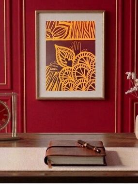 Painting by Khephra Floral Zebra Wall Art Print 5x7 Inches Unframed